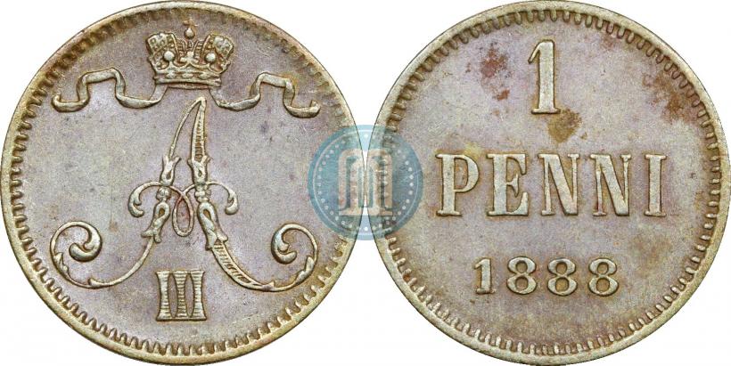 Фото 1 пенни 1888 года  