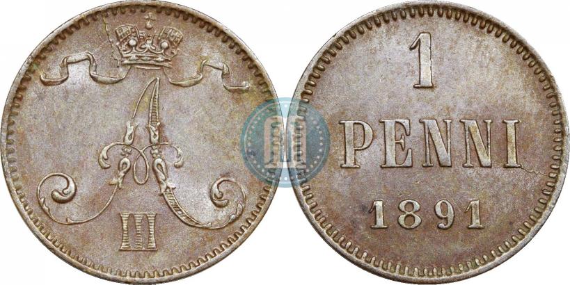 Фото 1 пенни 1891 года  