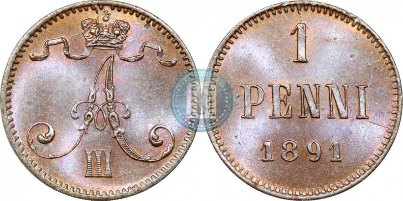 Фото 1 пенни 1891 года  