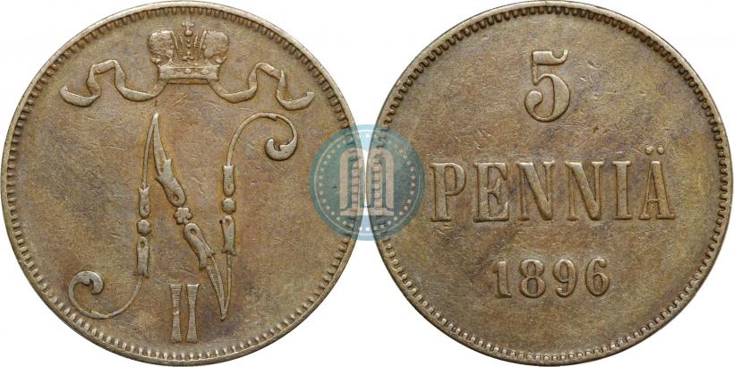 Фото 5 пенни 1896 года  