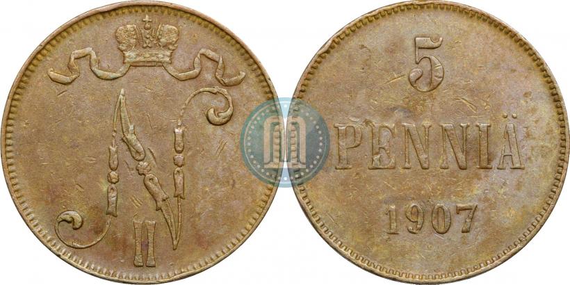 Фото 5 пенни 1907 года  
