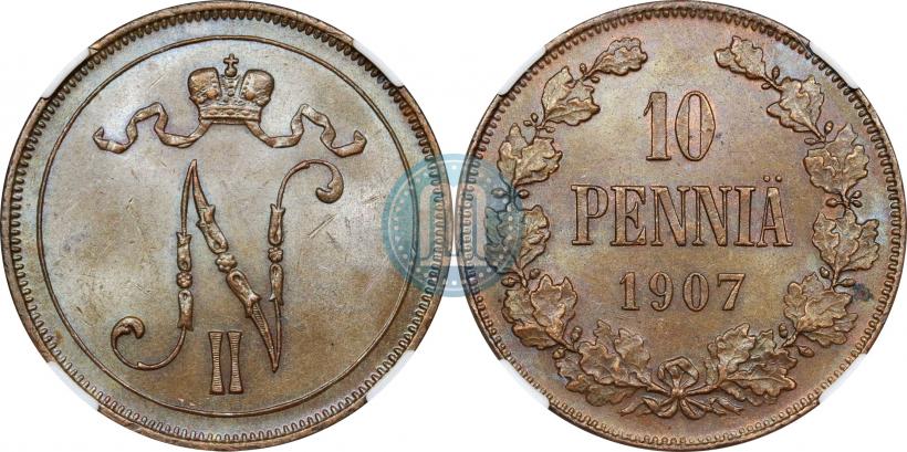 Фото 10 пенни 1907 года  