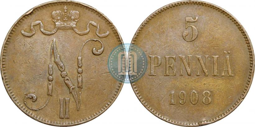 Фото 5 пенни 1908 года  