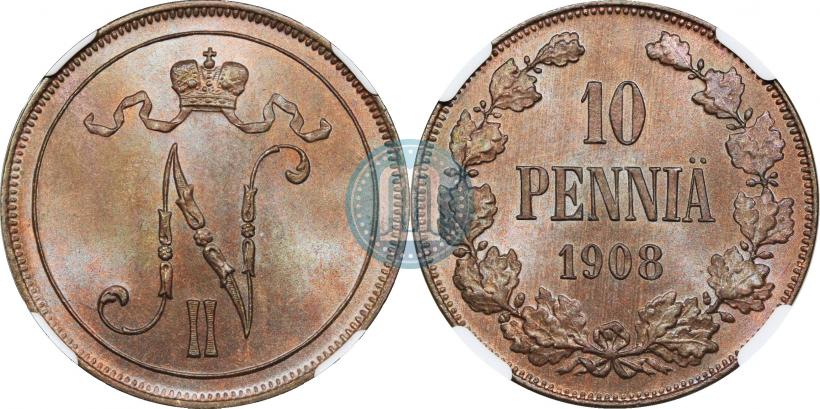 Фото 10 пенни 1908 года  
