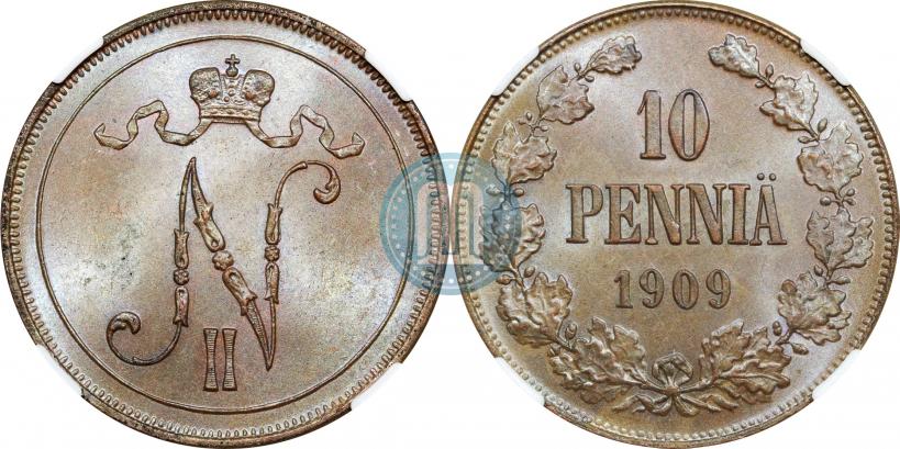 Фото 10 пенни 1909 года  