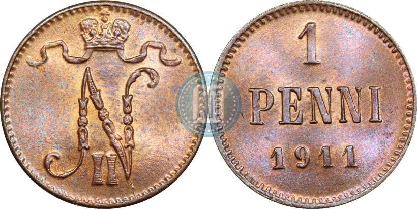 Фото 1 пенни 1911 года  