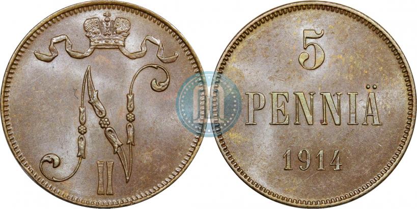 Picture 5 pennia 1914 year  