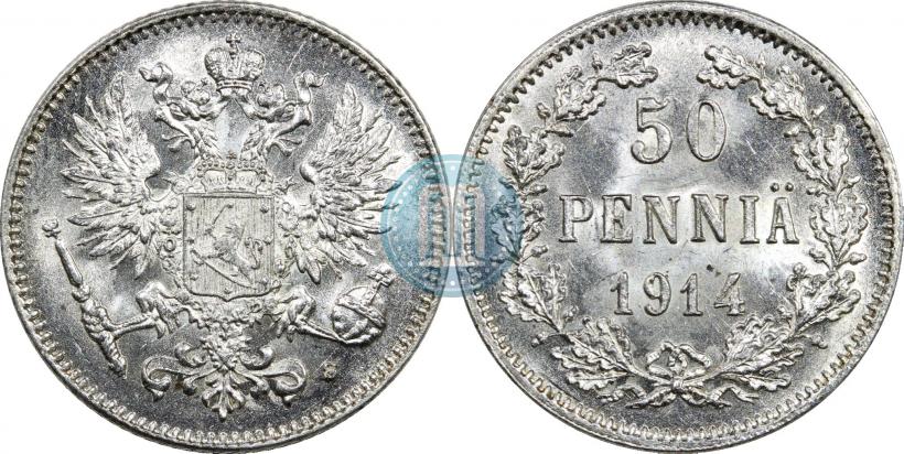 Фото 50 пенни 1914 года S 