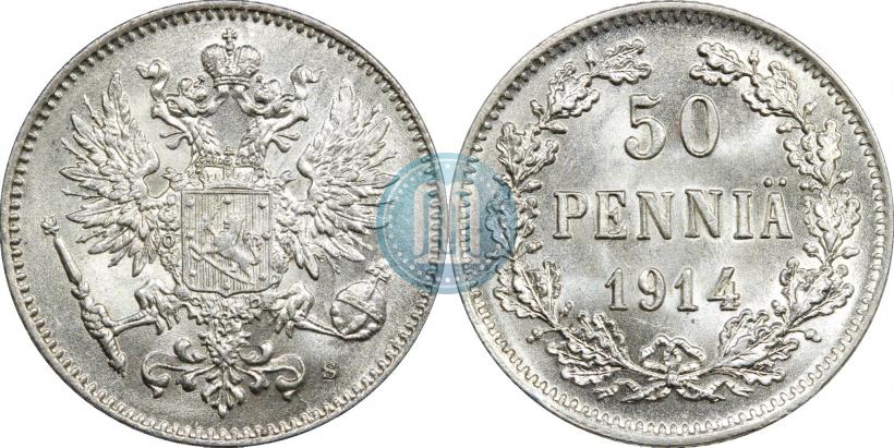Фото 50 пенни 1914 года S 