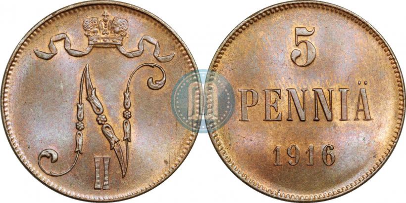 Фото 5 пенни 1916 года  