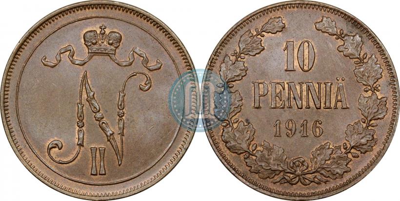 Фото 10 пенни 1916 года  