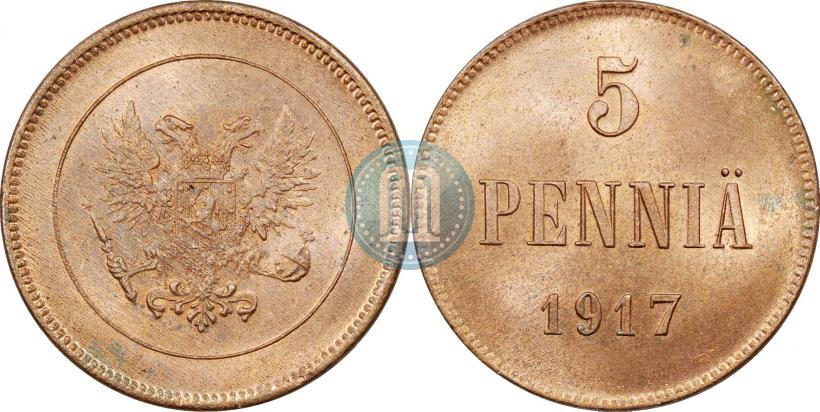 Фото 5 пенни 1917 года  