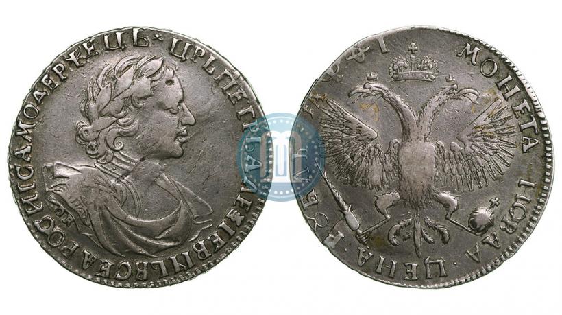 Фото 1 рубль 1719 года OK "Портрет в латах"