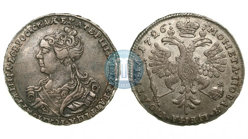 Фото Полтина 1726 года  "Московский тип, портрет влево"