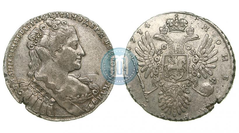 Фото 1 рубль 1734 года  "Тип 1734 года"