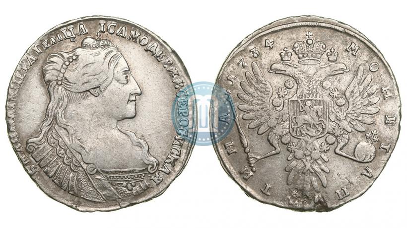 Фото Полтина 1734 года  "Тип 1735 года"