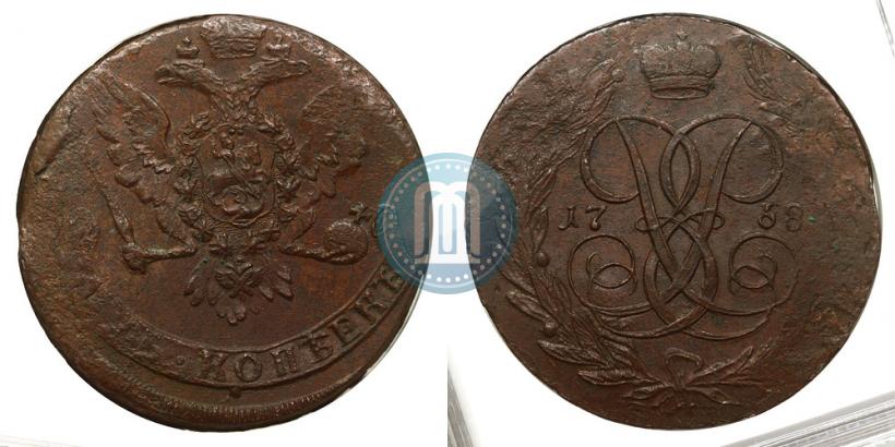 Picture 5 kopecks 1758 year  