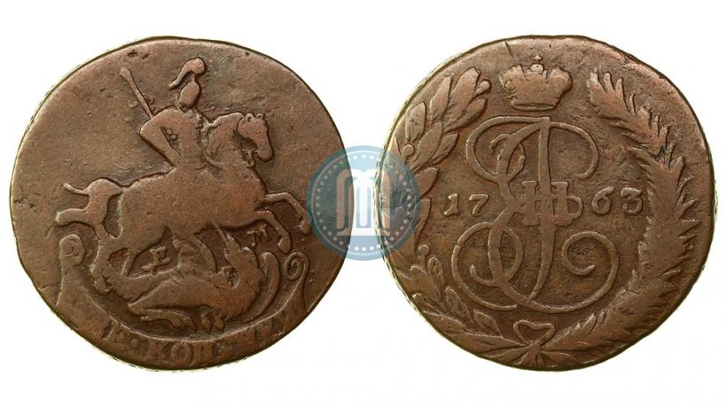 Фото 2 копейки 1763 года ЕМ 