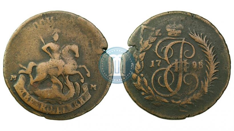 Фото 2 копейки 1795 года ММ 