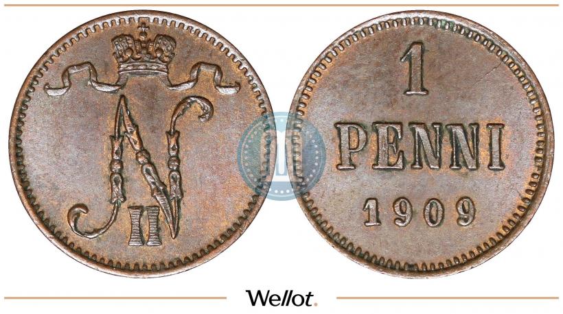 Picture 1 penni 1909 year  