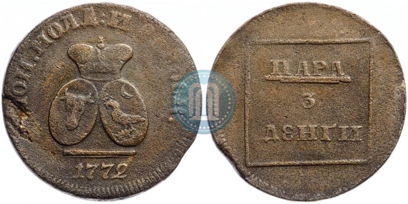 Фото Пара - 3 денги 1772 года  