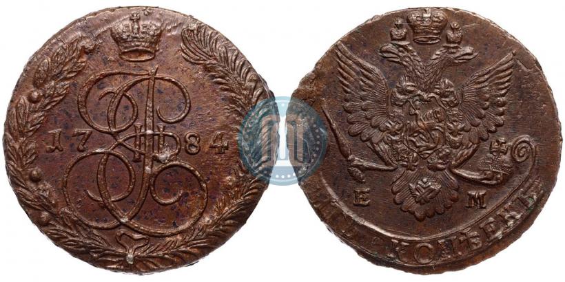Фото 5 копеек 1784 года ЕМ 