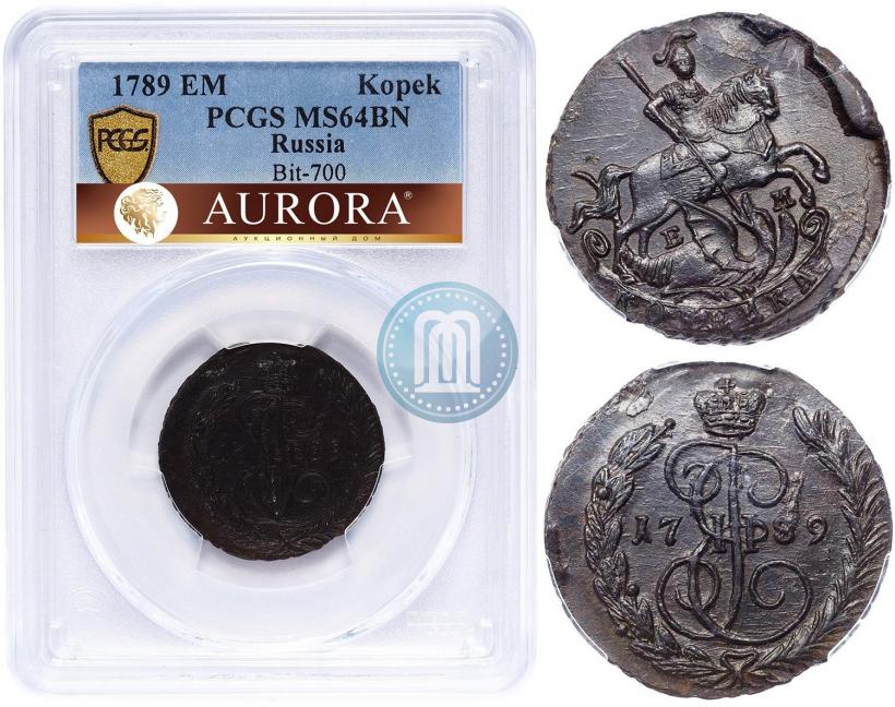 Фото 1 копейка 1789 года ЕМ 