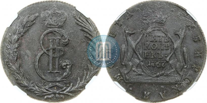 Фото 5 копеек 1767 года КМ 