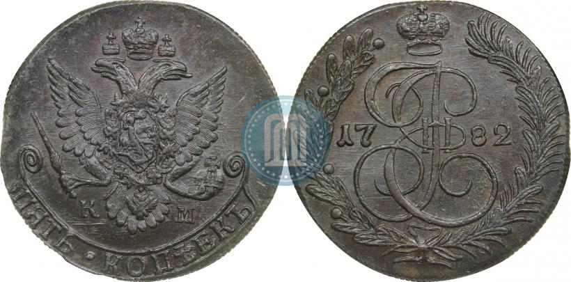 Фото 5 копеек 1782 года КМ 