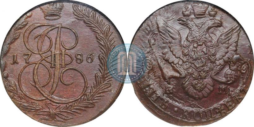 Фото 5 копеек 1786 года ЕМ 