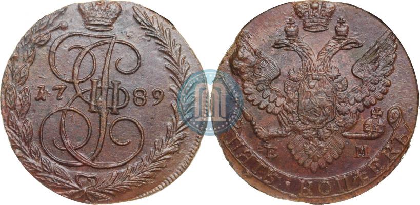 Фото 5 копеек 1789 года ЕМ 