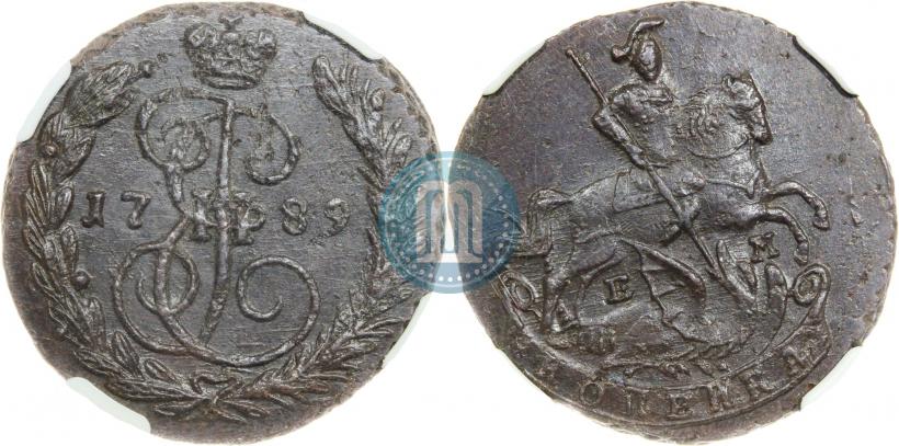 Picture 1 kopeck 1789 year ЕМ 