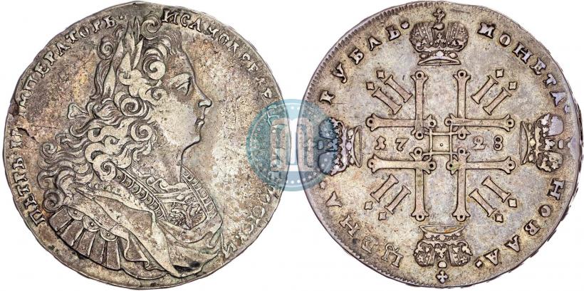 Фото 1 рубль 1728 года  "Тип 1727"