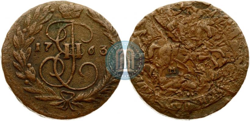 Фото 2 копейки 1763 года ММ 