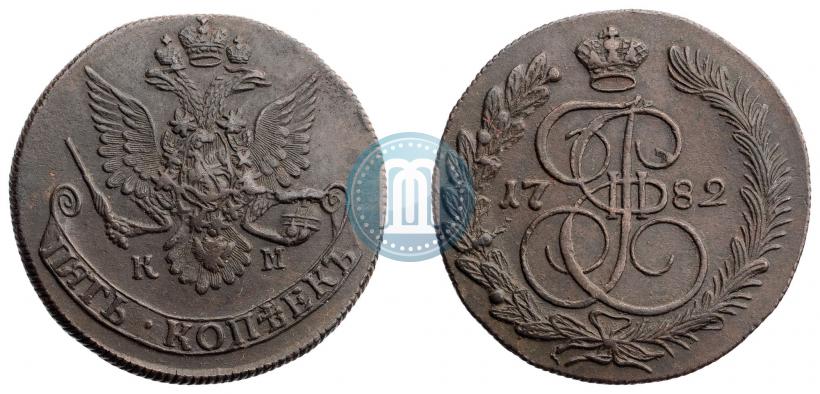 Фото 5 копеек 1782 года КМ 