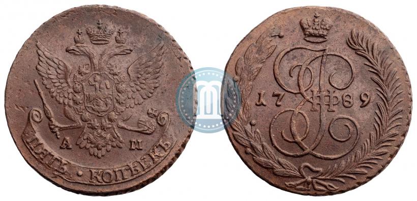 Фото 5 копеек 1789 года АМ 