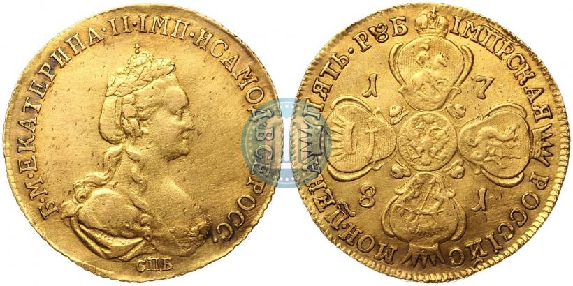 Picture 5 roubles 1781 year СПБ 