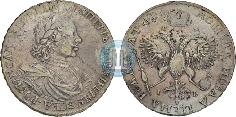 Фото 1 рубль 1719 года OK-IL-L "Портрет в латах"