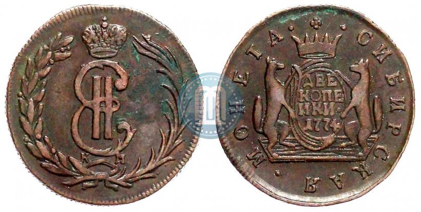Picture 2 kopecks 1774 year КМ 