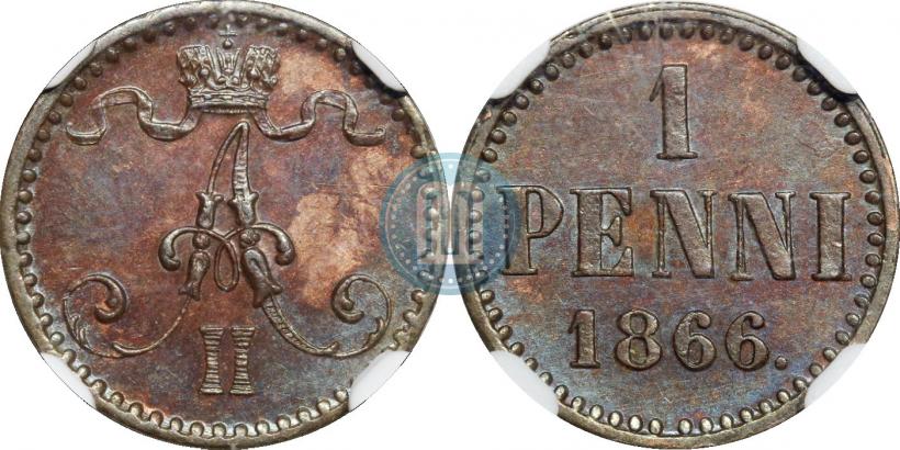 Фото 1 пенни 1866 года  