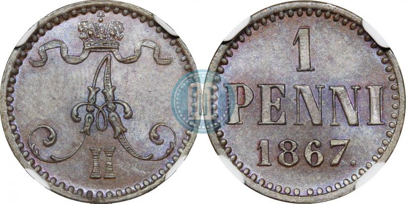 Фото 1 пенни 1867 года  