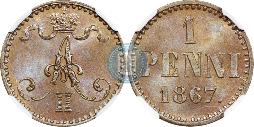 Фото 1 пенни 1867 года  