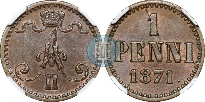 Фото 1 пенни 1871 года  