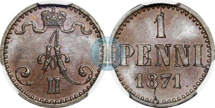 Фото 1 пенни 1871 года  