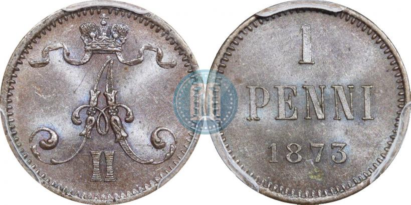 Фото 1 пенни 1873 года  