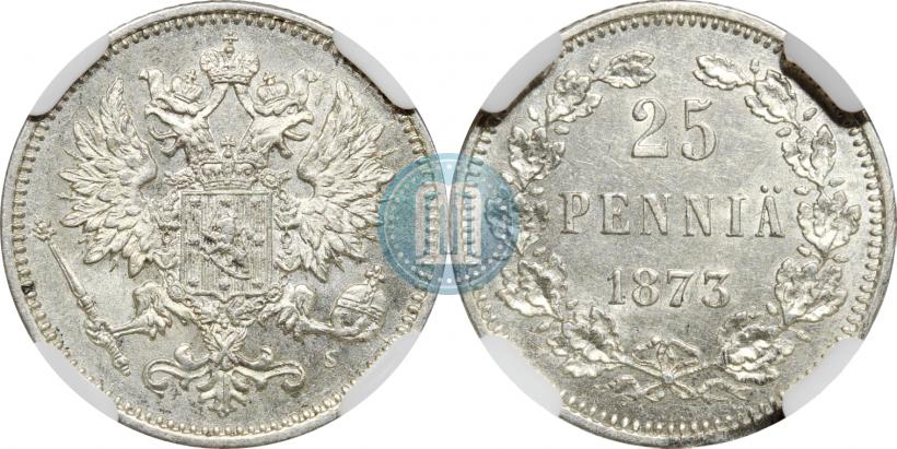Фото 25 пенни 1873 года S 