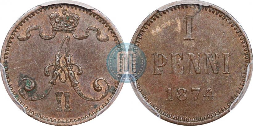Фото 1 пенни 1874 года  