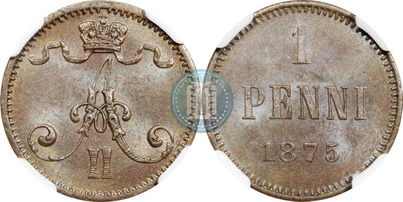 Фото 1 пенни 1875 года  
