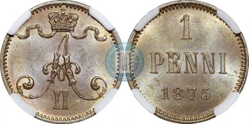 Фото 1 пенни 1875 года  