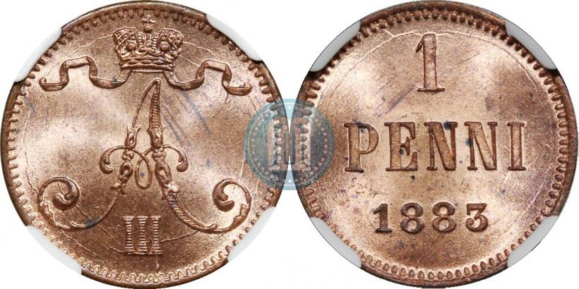 Фото 1 пенни 1883 года  